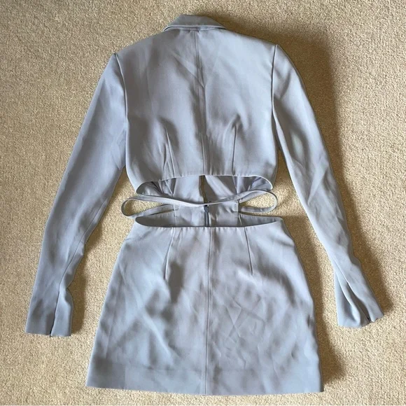 Lovers and friends belted cutout blazer dress light blue in small - Picture 2 of 6